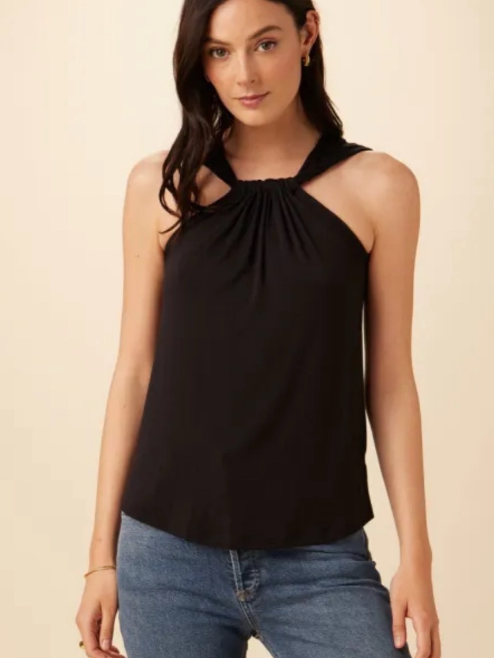 Amour Vert Mora Dream Knit Top in Black Size Medium M